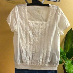 Sonoma White Lace Detail Top